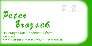 peter brozsek business card