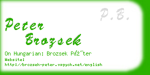 peter brozsek business card
